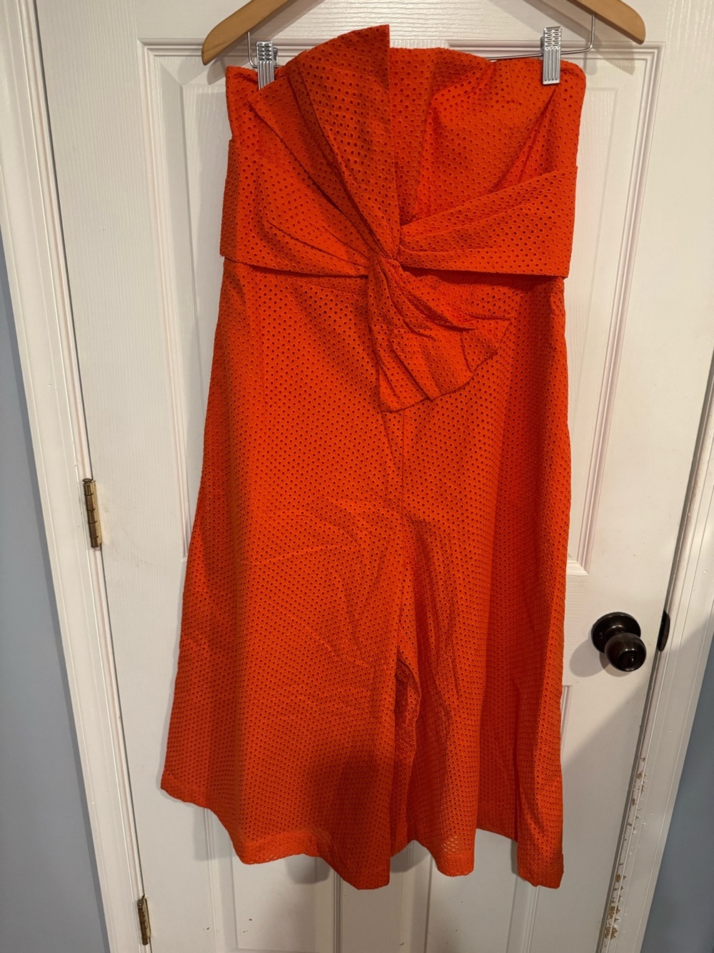 Anthropologie Tie Front Eyelet Jumpsuit - Picture 6 of 15